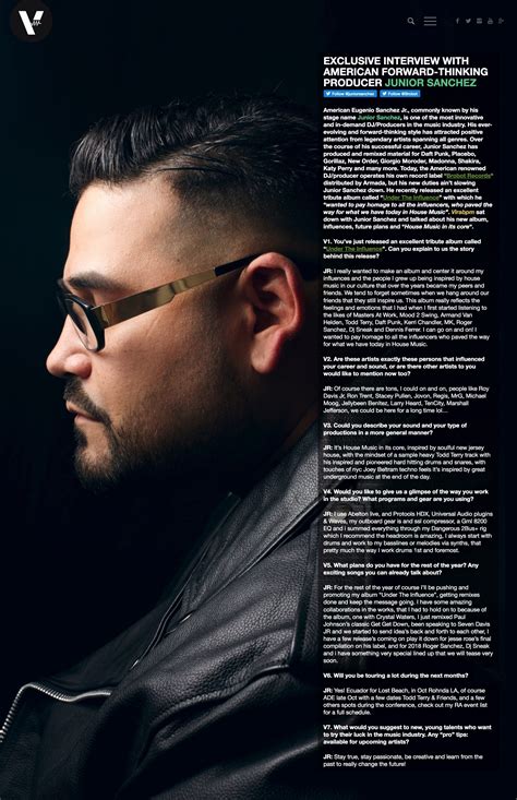 Stream tracks and playlists from mike honcho on your. Junior Sanchez - Exclusive Interview With The American Forward-Thinking Producer | Interview ...