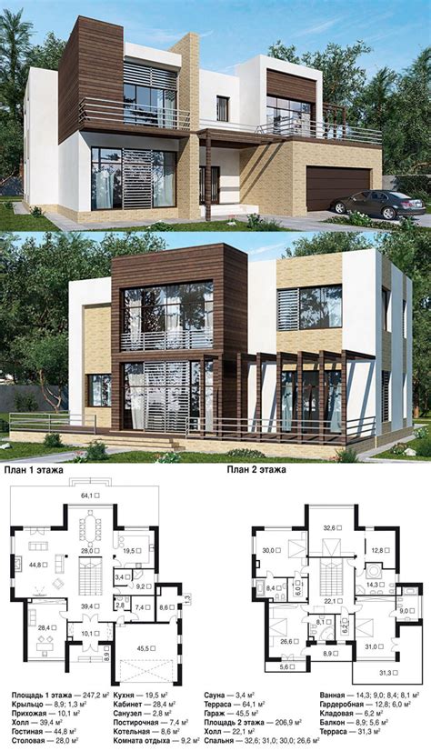 Two Story House Plans With Different Levels And Floor Plans For The