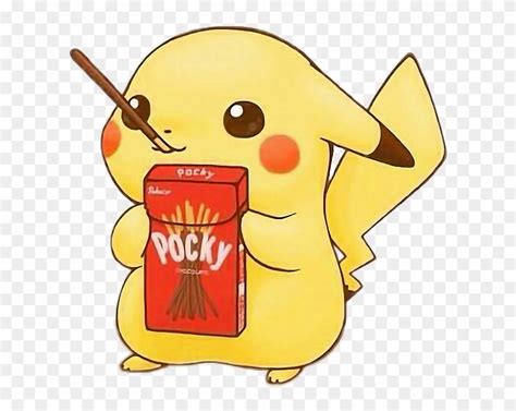 Download 💖not My Art💖 Pikachu Is Eating Pocky Kawaii Pikachu Kawaii