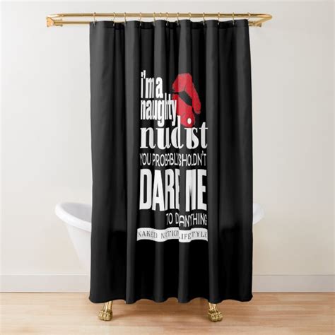 Naughty Nudist Shower Curtain By Nakednationlife Redbubble