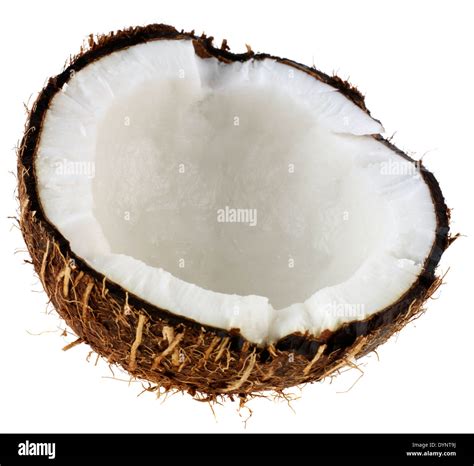 A Coconut Cut In Half Stock Photo 68706894 Alamy
