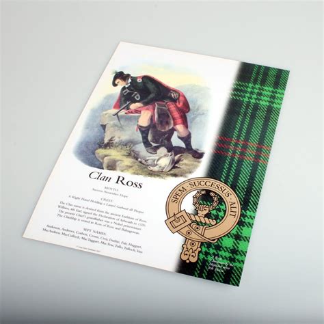 Beautifully Produced Full Colour Poster Featuring Your Clan Tartan