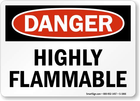 Highly Flammable Osha Danger Sign Sku S 1866