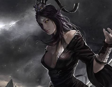 Wallpaper Digital Art Fantasy Art Anime Witch Person Mythology Darkness Screenshot