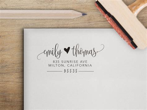 Wedding Address Stamp Custom Self Inking Calligraphy Etsy