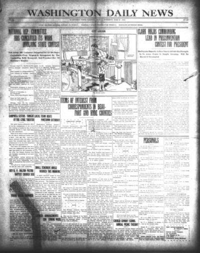 Washington Daily News Washington Nc 1909 Current June 17 1912 Image 1 · North Carolina
