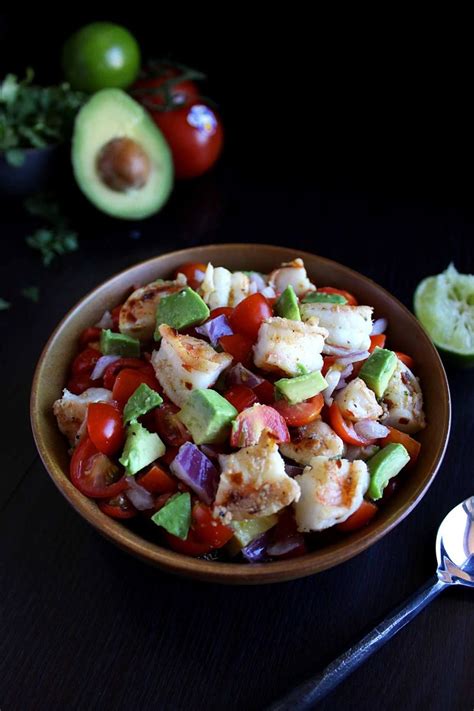 No shrimp recipe roundup would be complete without coconut shrimp. Shrimp Avocado Salad | wyldflour | Recipe | Seafood recipes, Shrimp avocado salad, Healthy salad ...