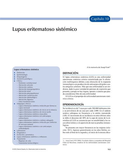 Les Práctica Reuma Ii Lupus Eritematoso Sistémico 163 Capítulo 10