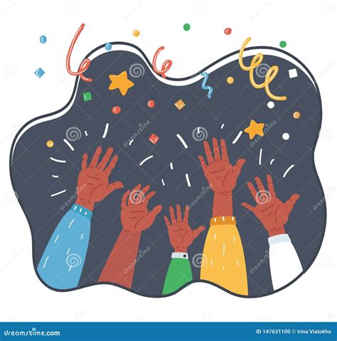 Cheers Group Of People Cheering Stock Vector Illustration Of