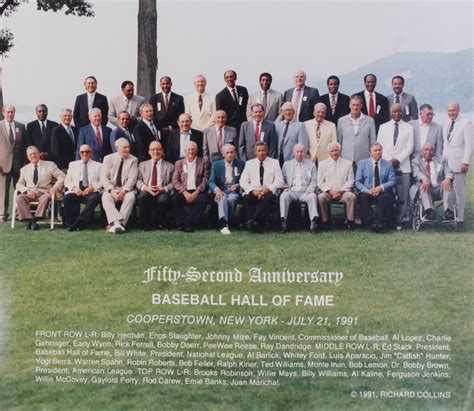 1991 Baseball Hall Of Fame Players 20x23 Photo Pristine Auction
