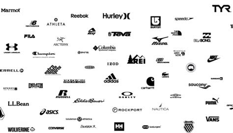 Many Different Logos Are Shown In Black And White