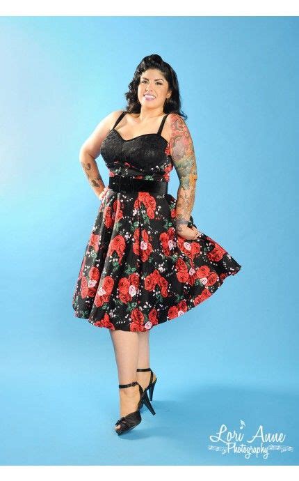 Deadly Dames Courtesan Swing Dress In Red Rose Print Pinup Girl