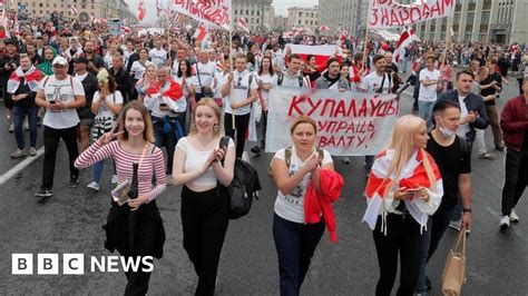 Belarus Opposition Holds Mass Rally In Minsk Despite Ban Bbc News
