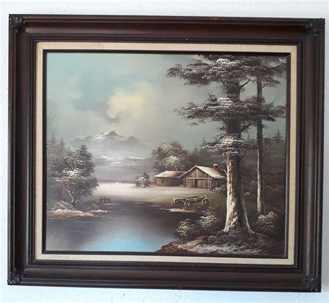 Framed Oil Painting Landscape Scenery On Canvas Signed Frank Etsy