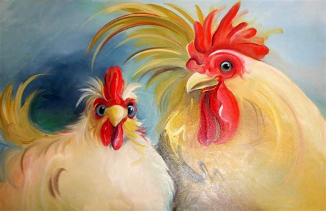 7 Das Artes Algumas Pinturas Muito Fofas Chicken Painting Rooster