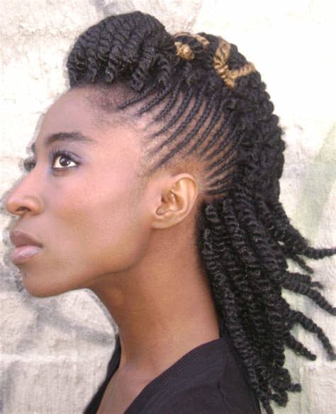 This style involves creating cornrow braids all over the scalp, moving up toward the crown before twisting the remaining hair into a coiled updo. Natural Twist Hairstyles | Beautiful Hairstyles
