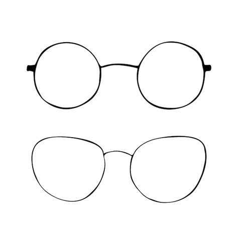 premium vector black doodle glasses icon eyeglasses and sunglasses vector illustration