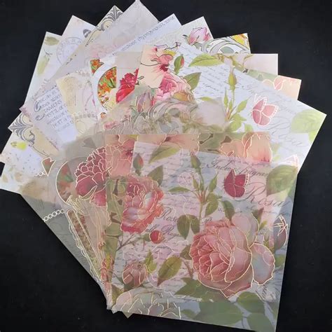Kscraft A Variety Of Flower Patterns Vellum Paper For Scrapbooking Diy
