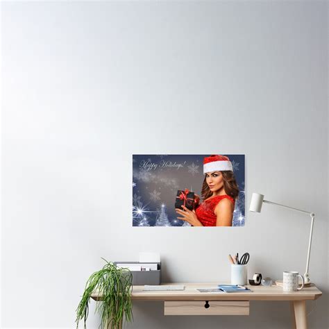 sexy santa s helpers holiday postcard wallpaper template poster by antonoparin redbubble