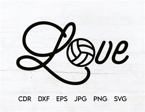 Love Volleyball Svg Printable Design Instant Download I Love - Etsy