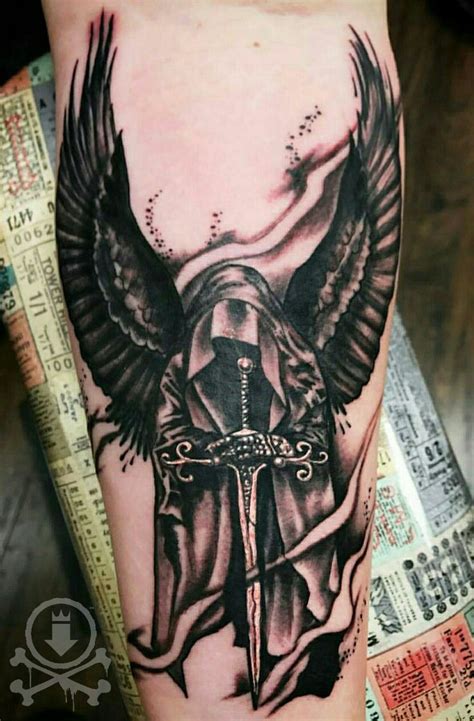 Pin By Kayla Quinlan On Tattoos Angel Of Death Tattoo Death Tattoo