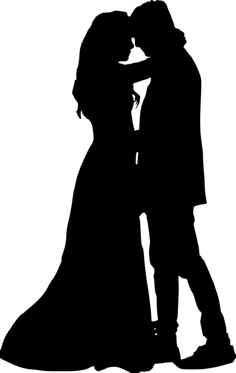 Wedding Couple Kissing Silhouette Png Free Silhouette