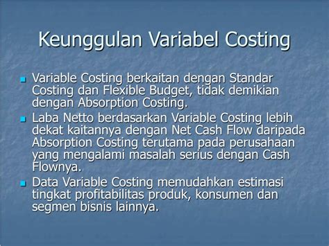 PPT VARIABLE COSTING PowerPoint Presentation Free Download ID