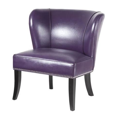 Purple Accent Chair Leather Accent Chair Armless Chair Purple