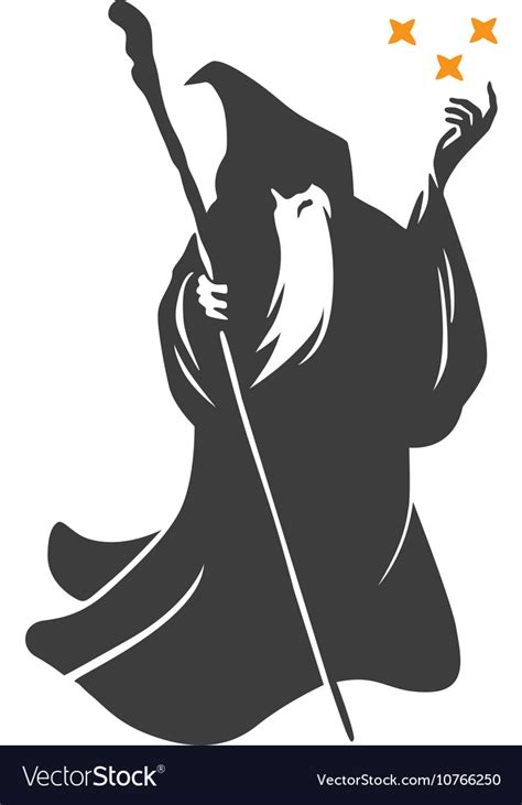 Wizard Cartoon Character Design Royalty Free Vector Image
