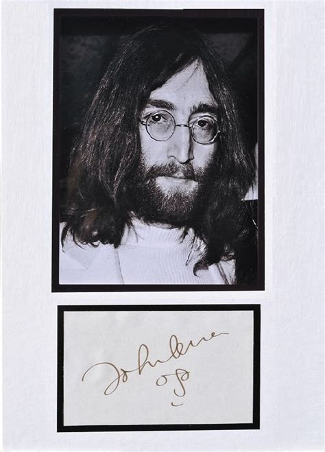 John Lennon Signed Autographed Card And Photo The Beatles Etsy