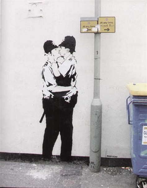 Kissing Police The Art Of Banksy Cbs News