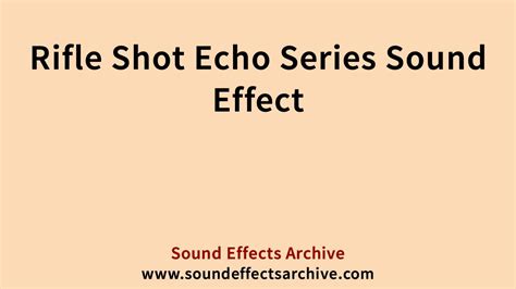 Rifle Shot Echo Series Sound Effect Royalty Free Youtube