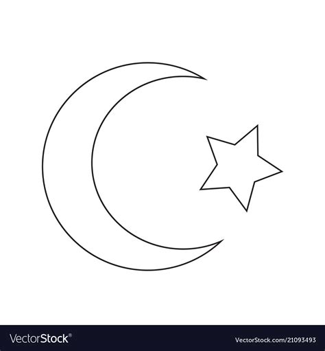 Symbol Islam Star Crescent Icon Royalty Free Vector Image
