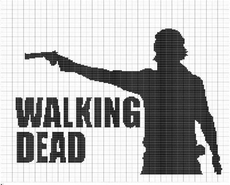 Walking dead cross stitch patterns. Knit The Walking Dead Rick Grimes Silhouette Chart ...
