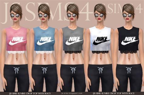 Js Sims 4 Nike Crop Top With Race