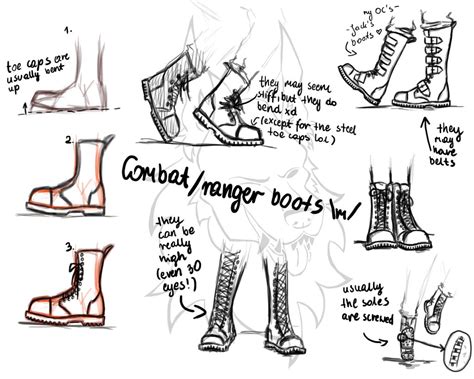 Combat Ranger Boots Drawing Tips Sketch Dump By Hellzentity On