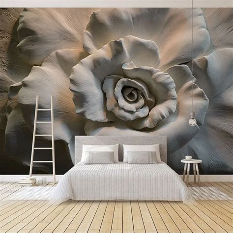 3d Stereoscopic Rose Flower Large Mural 8d3d Wallpaper Murals For