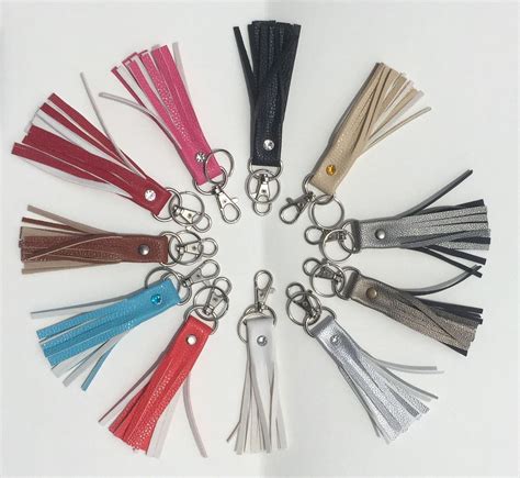 Purse Tassel Faux Leather, Vegan Leather, Zipper Pull, Keychain, Many Colors to Choose From by ...