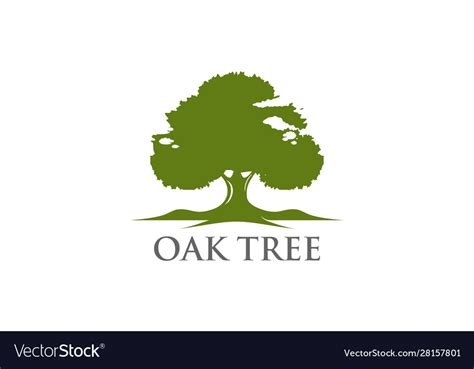 Green Creative Oak Tree Logo Design Symbol Vector Image
