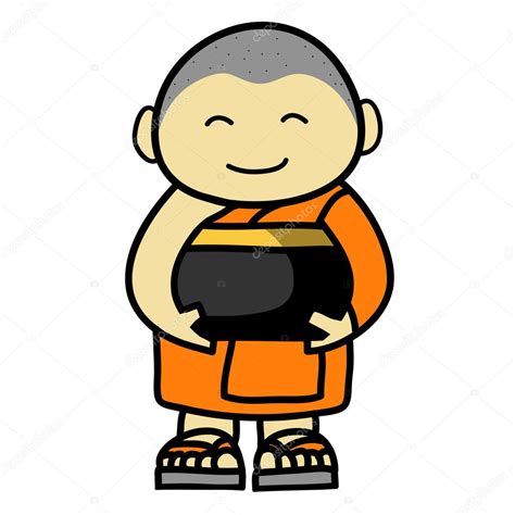 Buddhist Monk Cartoon Stock Vector Image By ©kanate 12643267