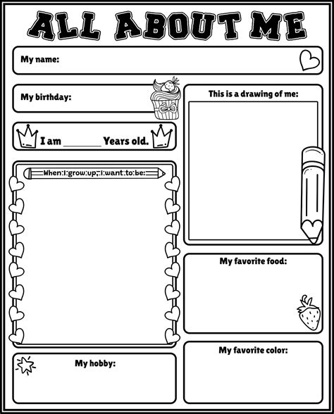20 Best All About Me Printable Template