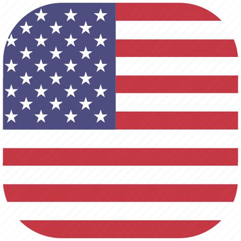 America Country Flag National United States Rounded Square Icon