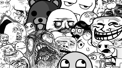 Download A Black And White Image Of A Group Of Cartoon Faces Wallpaper