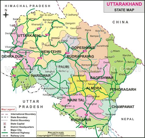 Map Of India Uttarakhand State Map Of World