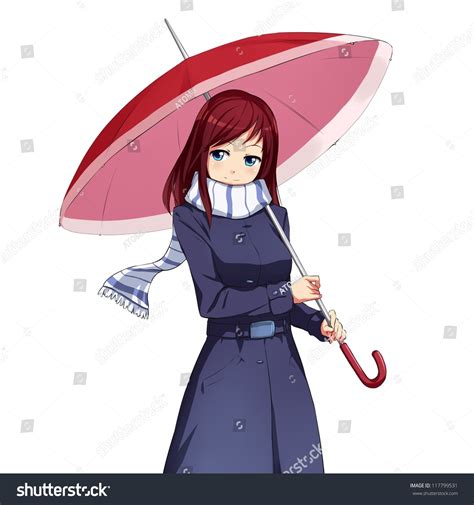 Cute Anime Girl Umbrella 스톡 일러스트 117799531 Shutterstock