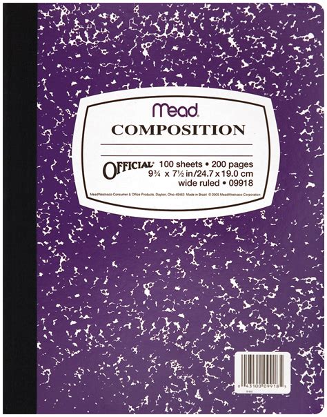 Mead Composition Wide Ruled Notebook 975x75 100 Sheets Michaels