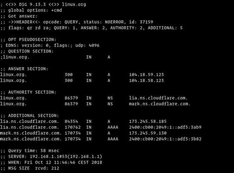 Dig Command In Linux Dns Lookup Linuxize