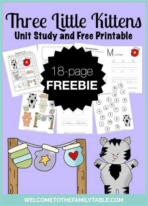 Three Little Kittens Nursery Rhyme Printables