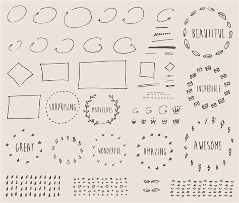 Premium Vector Collection Of Hand Drawn Design Elements Vector