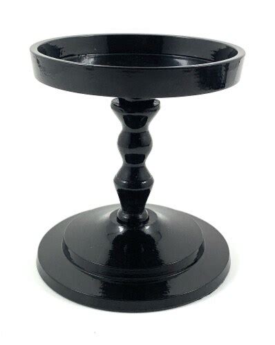 Vibhsa Pillar Candle Holder Glossy Black 4 In Qfc